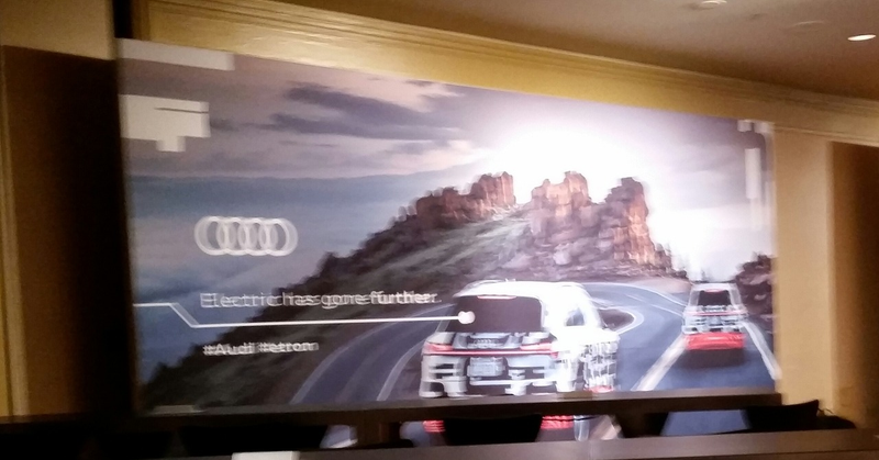 Sorry for blur, I was not supposed to take a picture... but it’s over now so it’s ok. We set up for Audi for their E car unveiling at the Hilton.